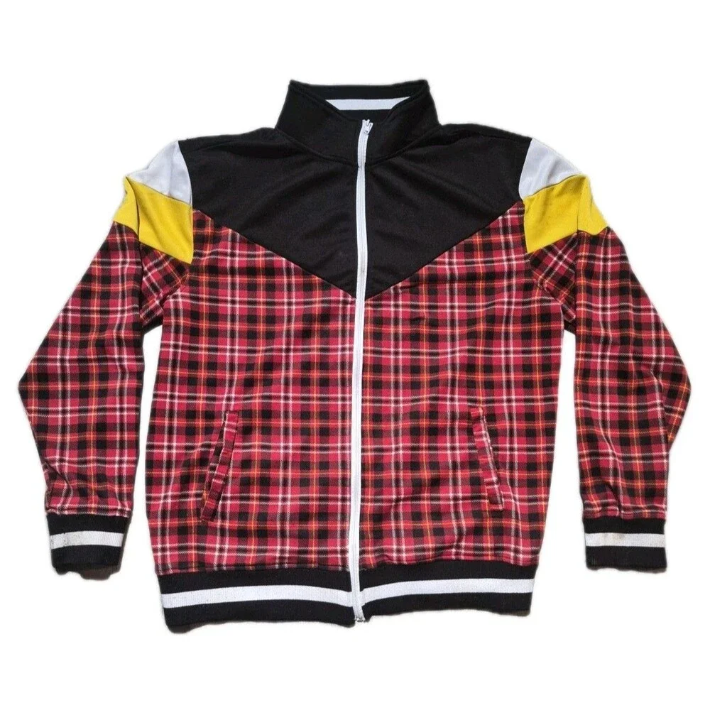 Vintage 1994 Bleecker & Mercer Red Plaid Zip Up Jacket Men’s Size XXL